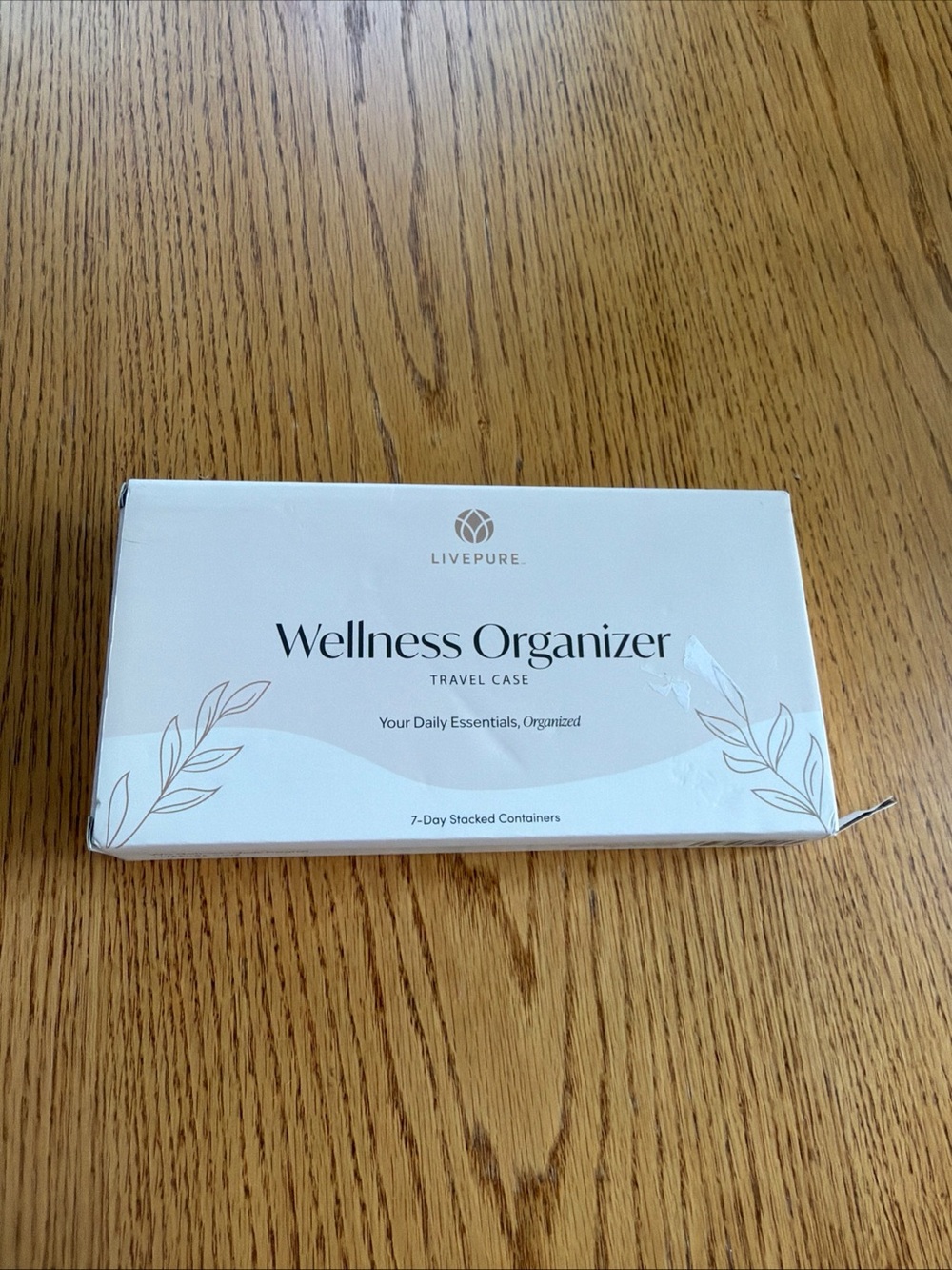 LivePure Wellness Organizer Travel Case - Cream & White
